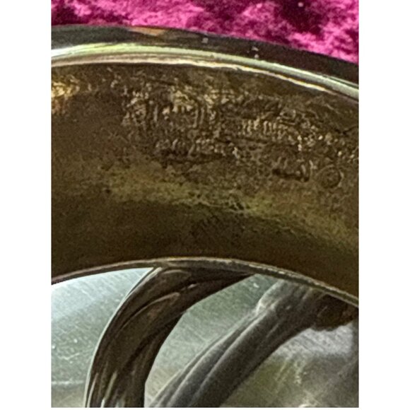 Modern Style Sterling Silver Abstract Bangle Bracelet 130.93g Marked 925 - Picture 6 of 7